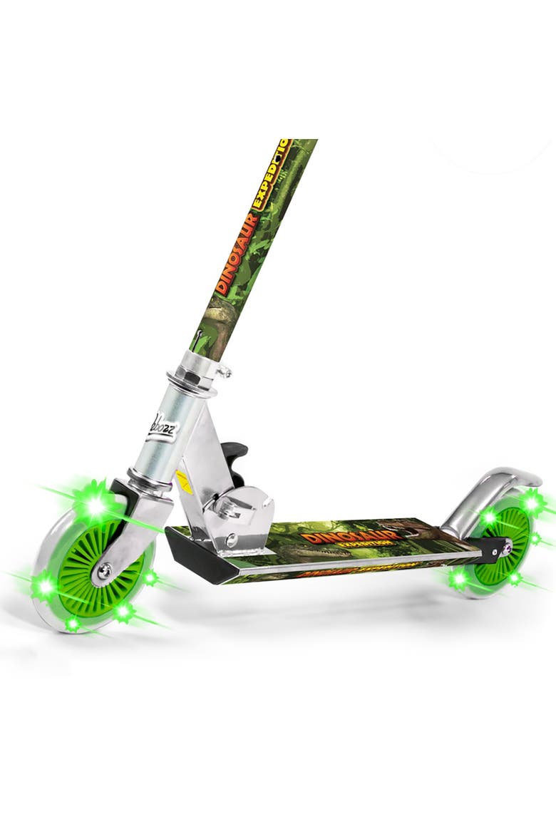 Dinosaur Scooter with 2 Light Up Wheels, Alternate, color, Multicolored
