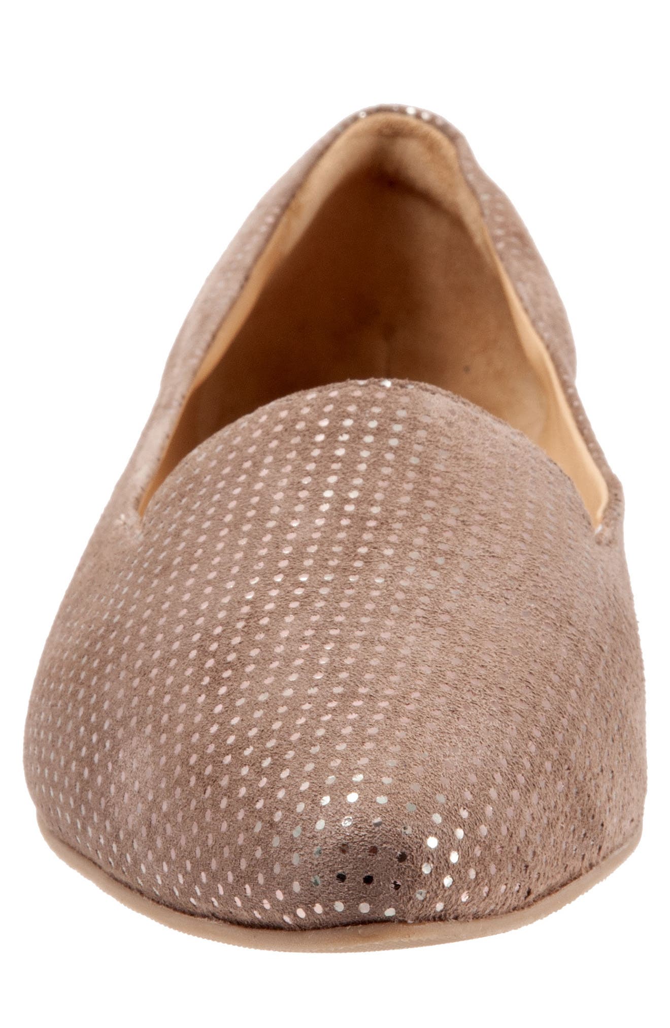 Harlowe Flat, Alternate, color, TAUPE DOT SUEDE