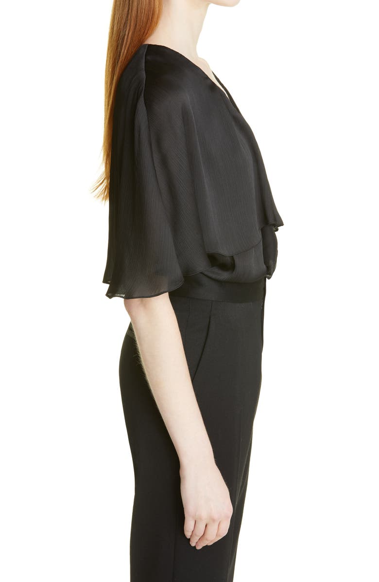 Lela Rose Cape Overlay Chiffon Blouse, Alternate, color,