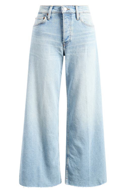 Re/done High Waist Raw Hem Wide Leg Crop Jeans In Undertow
