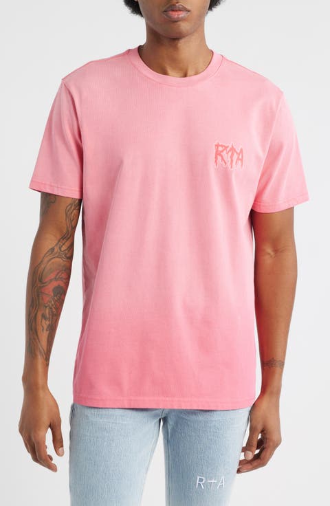 Liam Pink Cyber Metal Logo Graphic T-Shirt