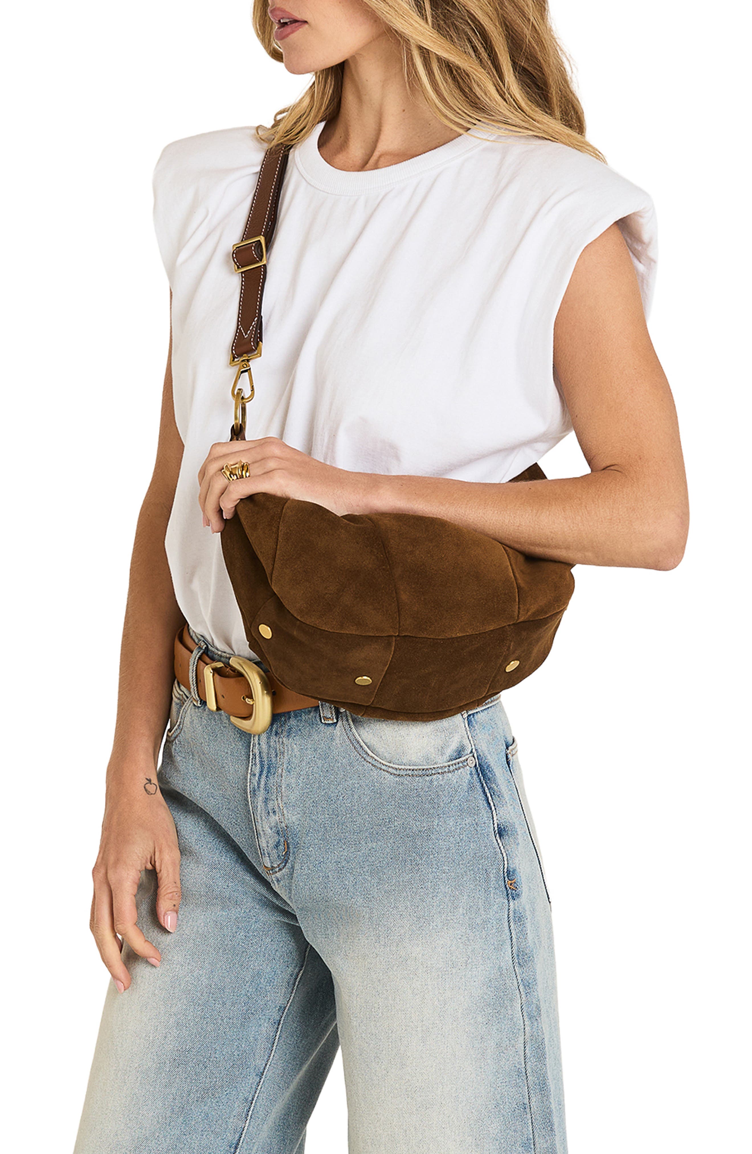 Medium Erica Suede Hobo Bag, Alternate, color, CINNAMON SUEDE/ ANTIQUE GOLD