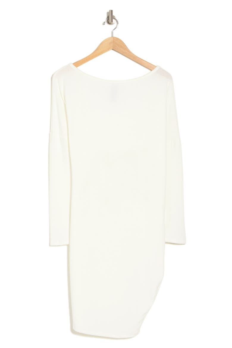 One-Shoulder Long Sleeve Jersey Dress, Alternate, color, IVORY