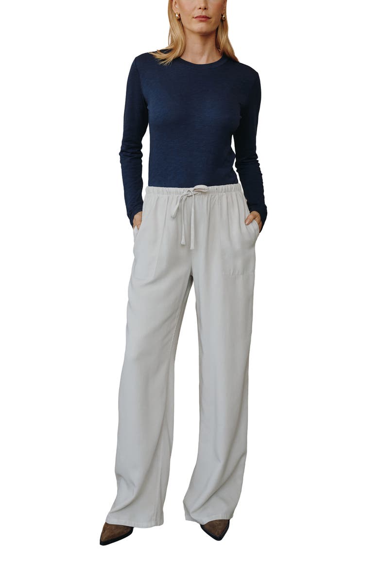 Kylie Drawstring Wide Leg Pants, Alternate, color, IVORY SMOKE