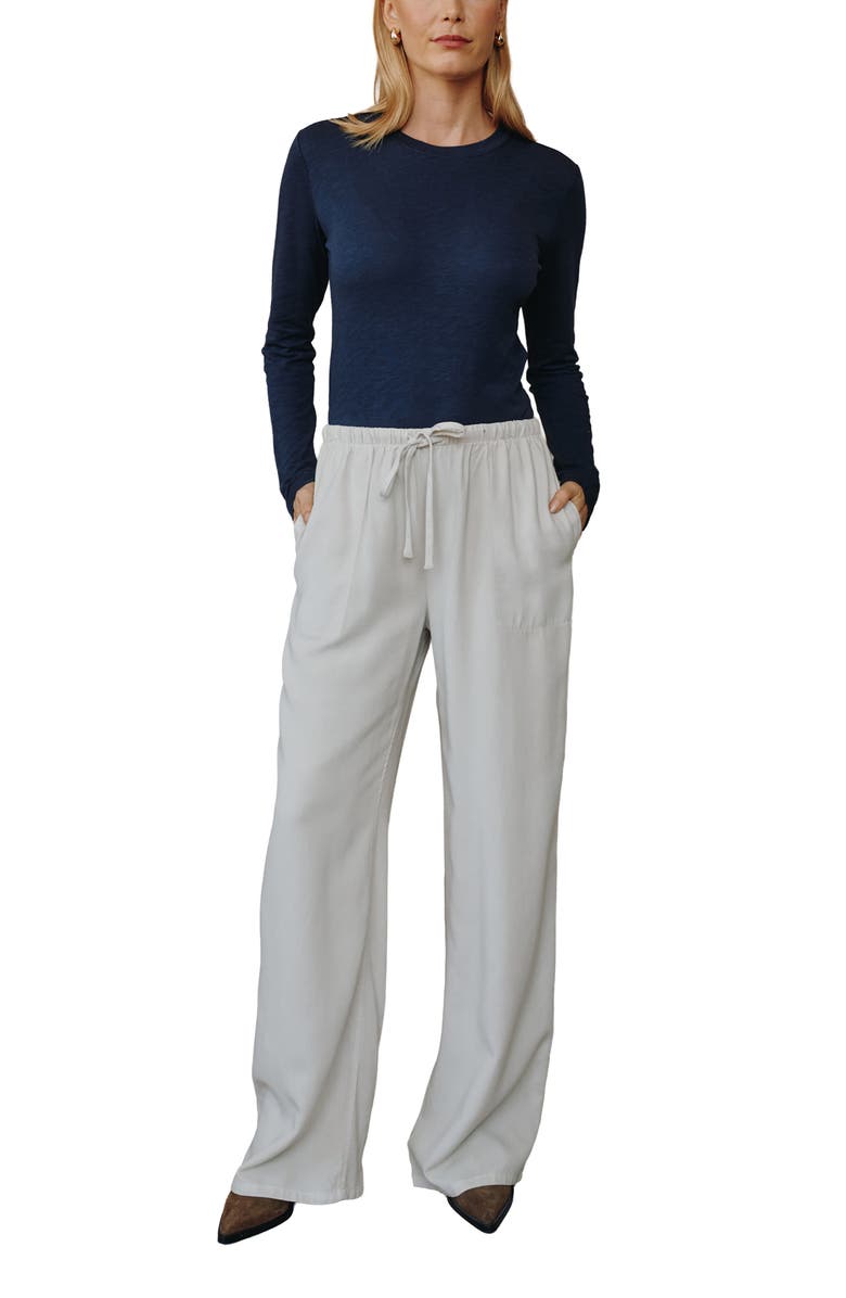 Bella Dahl Kylie Drawstring Wide Leg Pants, Alternate, color, Ivory Smoke