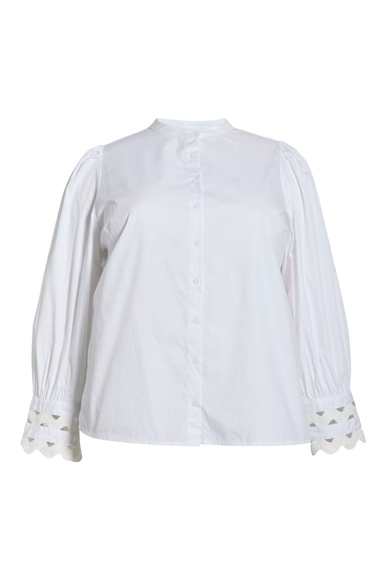 Ziana Cotton Poplin Button-Up Shirt, Alternate, color, WHITE