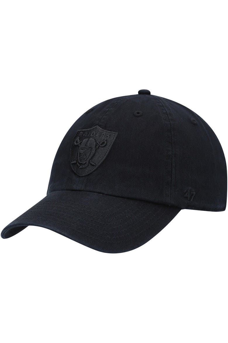 Men's '47 Black Las Vegas Raiders Team Tonal Clean Up Adjustable Hat, Main, color, Black