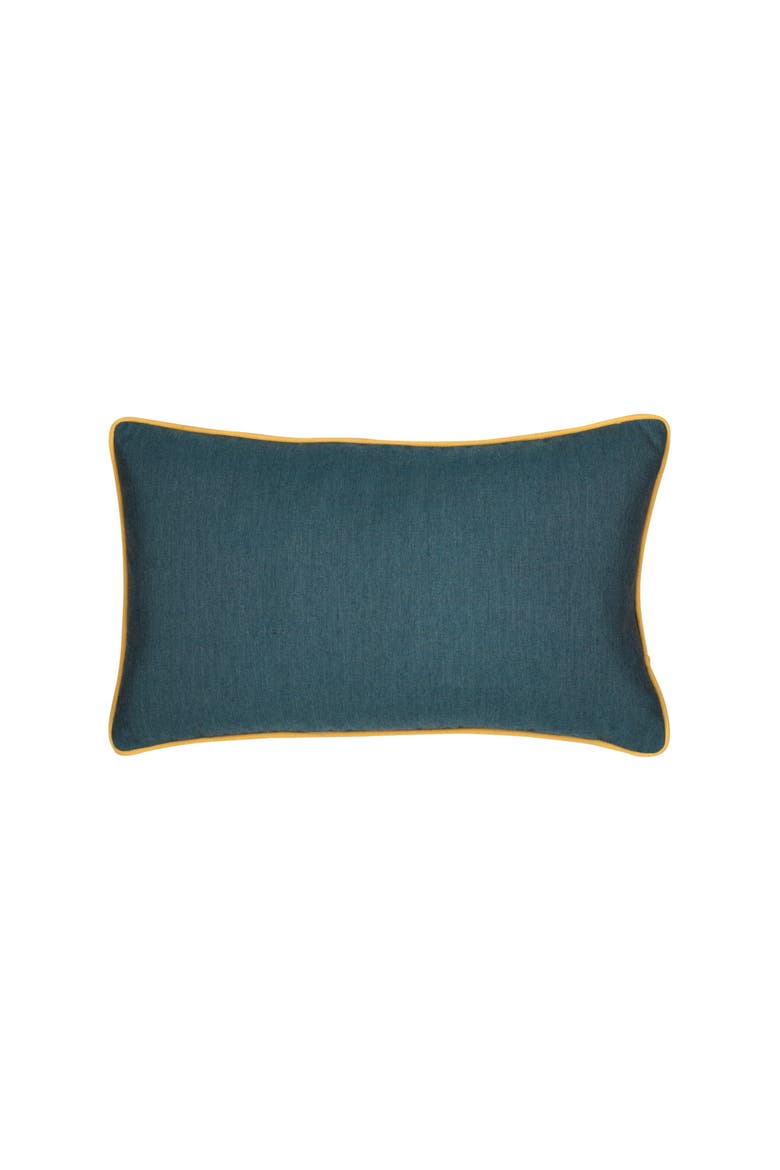 Lagoon Sunrise Indoor & Outdoor Woven Accent Pillow & Insert with contrasting self-welt cord, Main, color, Lagoon