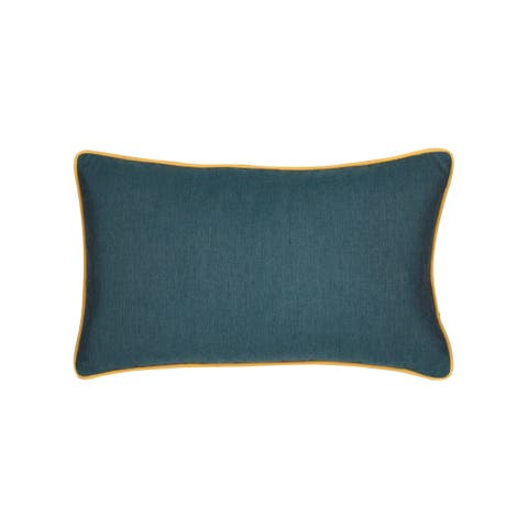 Lagoon Sunrise Indoor & Outdoor Woven Accent Pillow & Insert with contrasting self-welt cord
