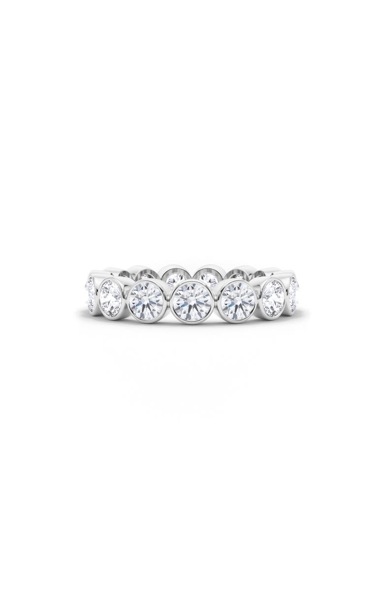 HauteCarat Round Cut Lab Created Diamond Eternity Ring, Alternate, color, 18K White Gold