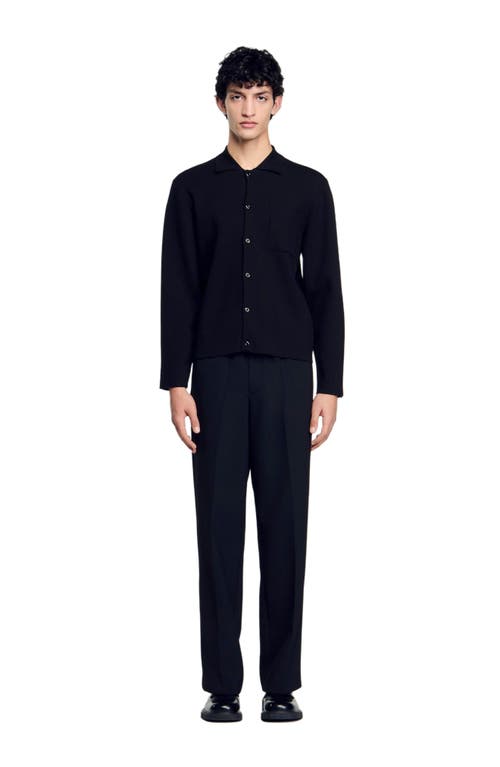 Sandro Button-down Cardigan In Black