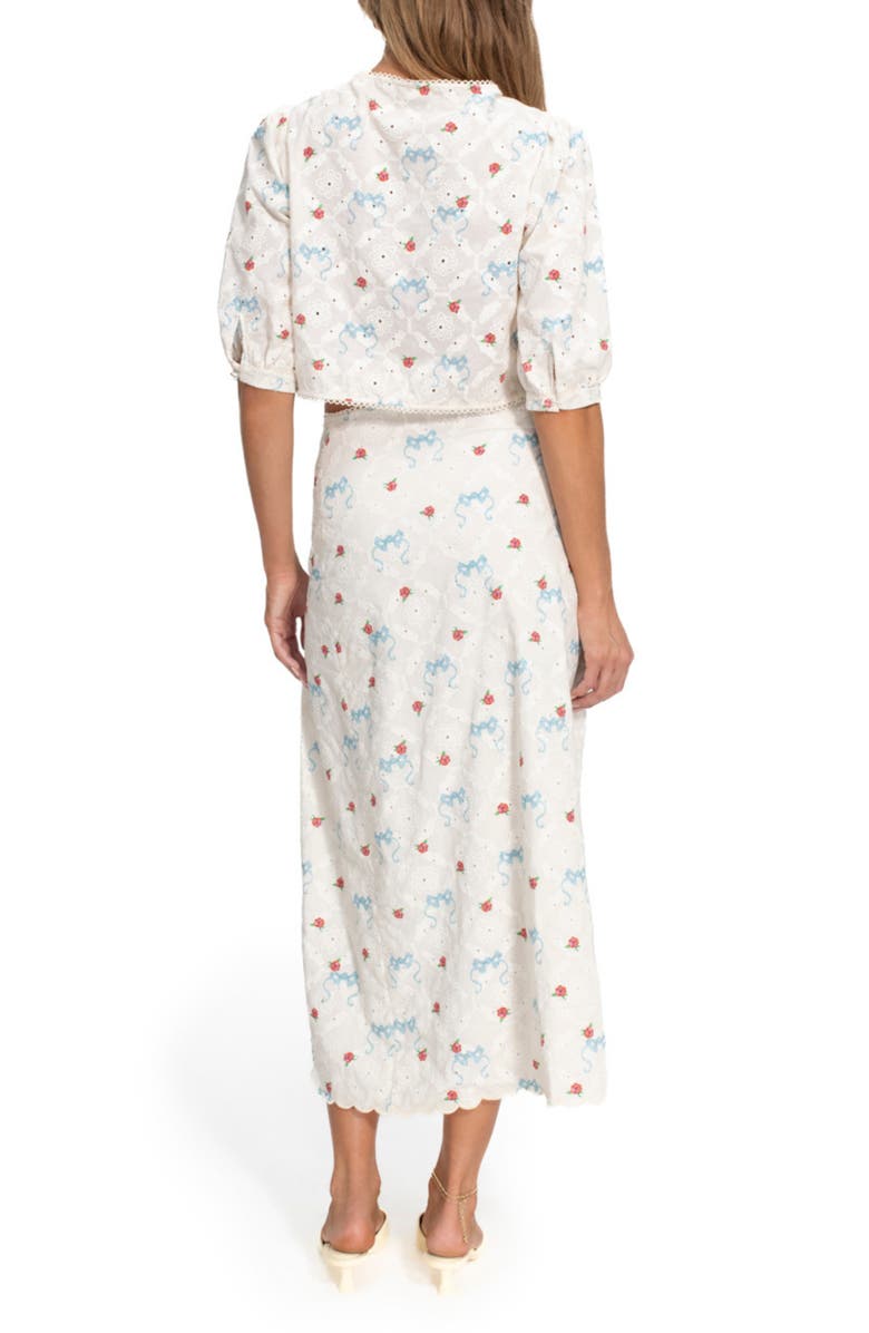 Agua Bendita Cherish Salen Tie Front Crop Top, Alternate, color, White