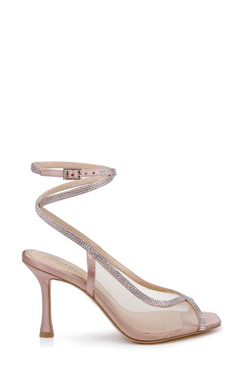 Jewel Badgley Mischka Tamera Ankle Strap Sandal In Blush Mesh