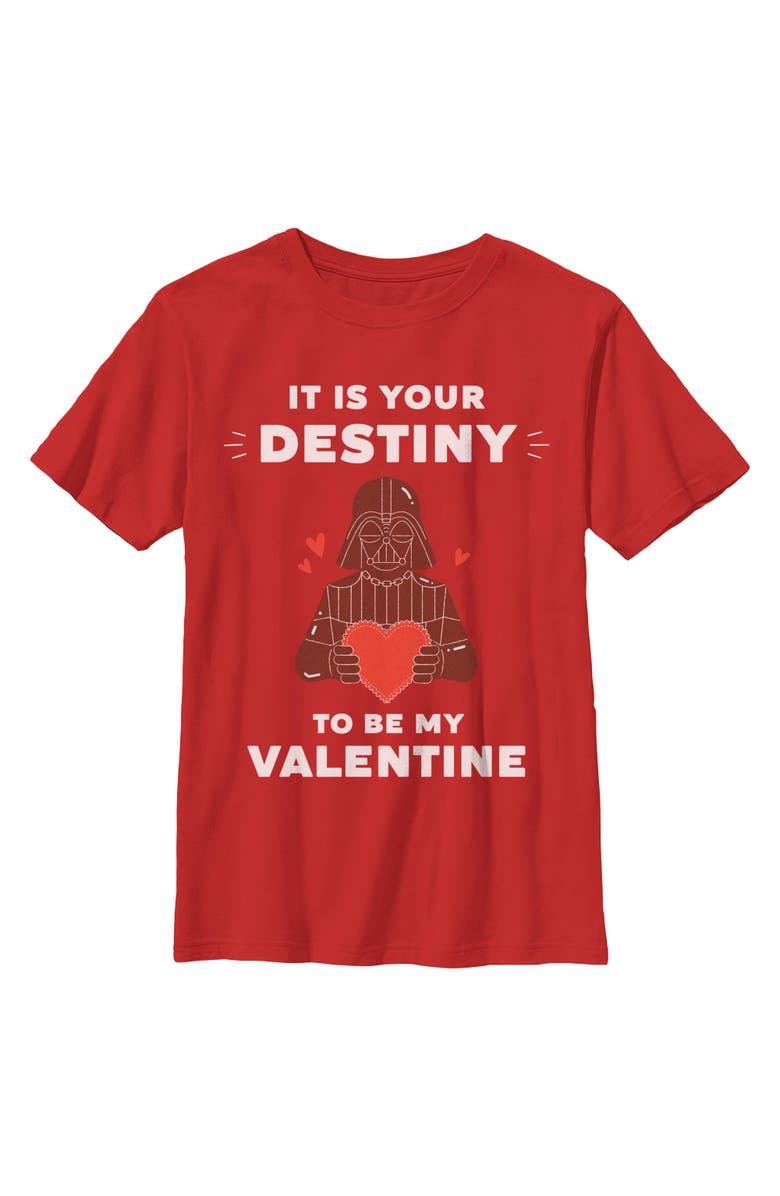 Star Wars: A New Hope Boy's Star Wars A New Hope It Is Your Destiny To Be My Valentine Graphic T-Shirt, Main, color, Red
