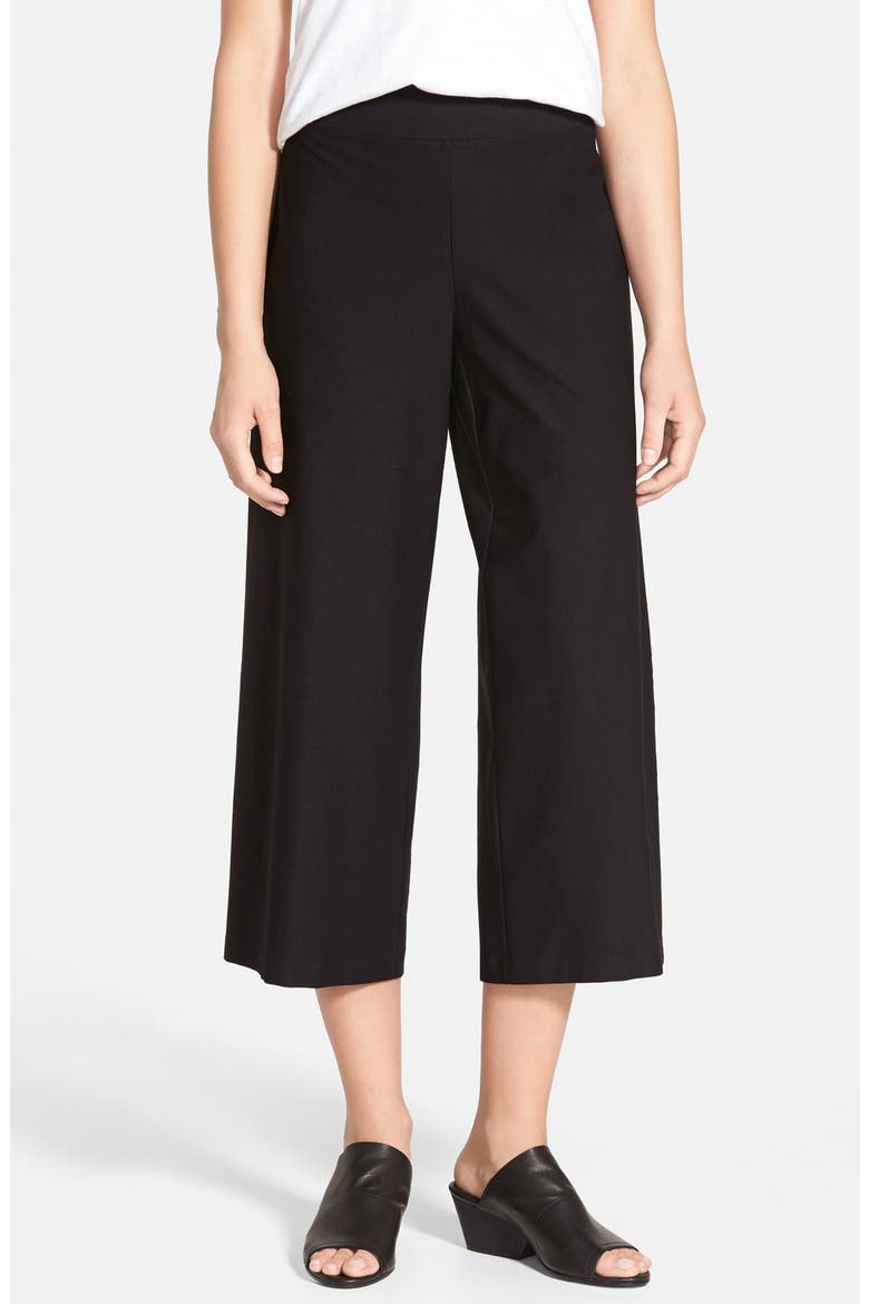 Wide Leg Crop Pants, Main, color, BLACK