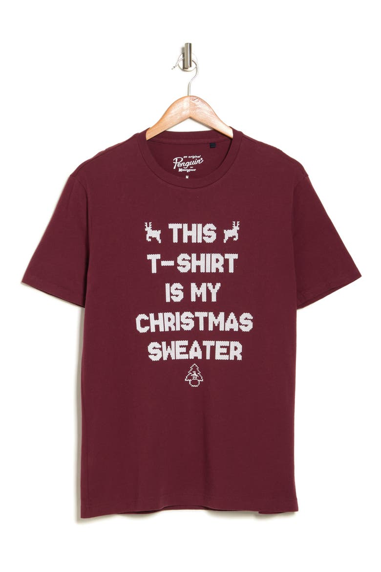 Holiday Graphic Cotton Tee, Alternate, color, TAWNY PORT