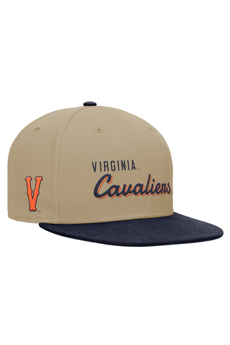 Men's Nike Beige/Navy Virginia Cavaliers Pro Dri-FIT Snapback Hat, Main, color, Beige