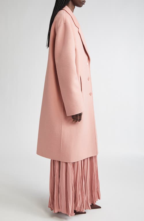 Michael Kors Single-breasted Wool Long Slouch Coat In Pink