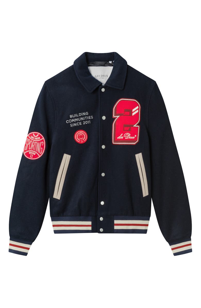 Les Deux Wool Blend Varsity Jacket, Main, color,