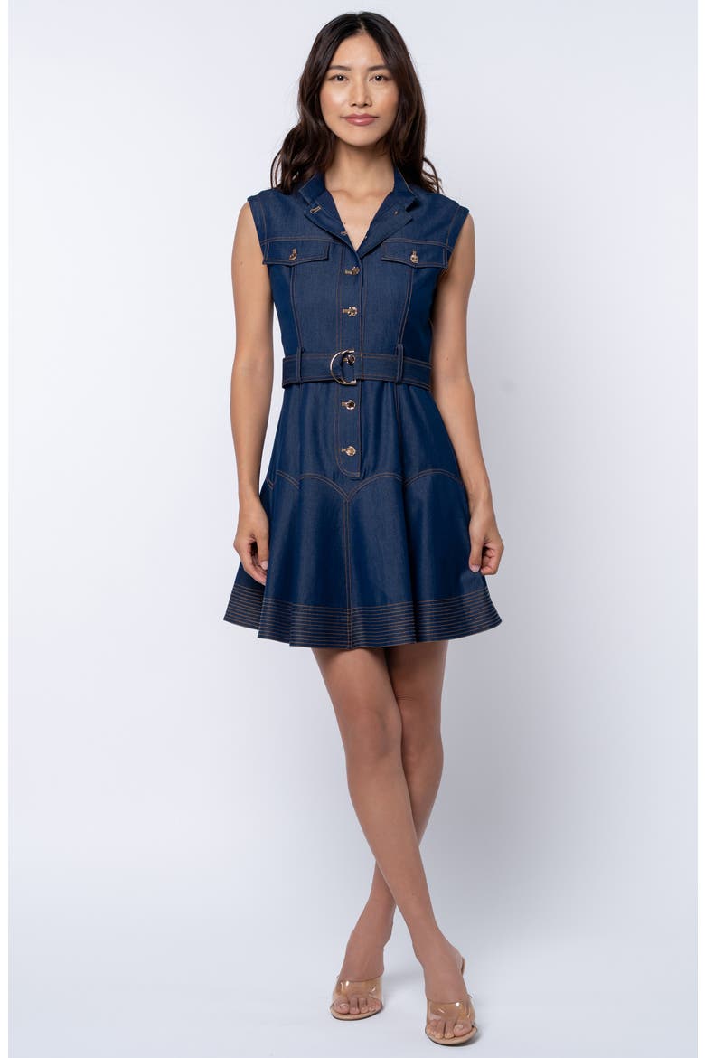 Vita Topstitch Detail Dress, Alternate, color, NAVY