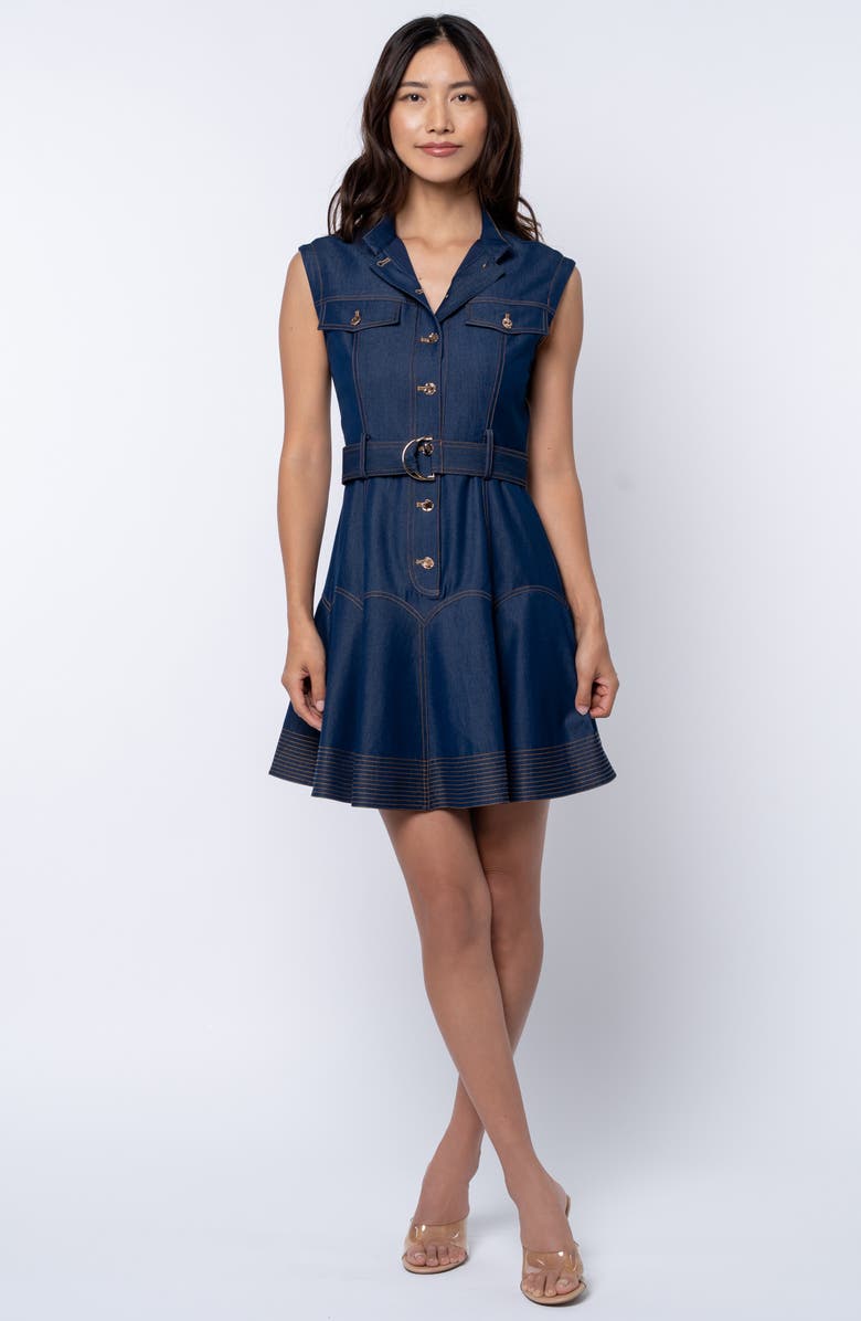 CIEBON Vita Topstitch Detail Dress, Alternate, color, Navy