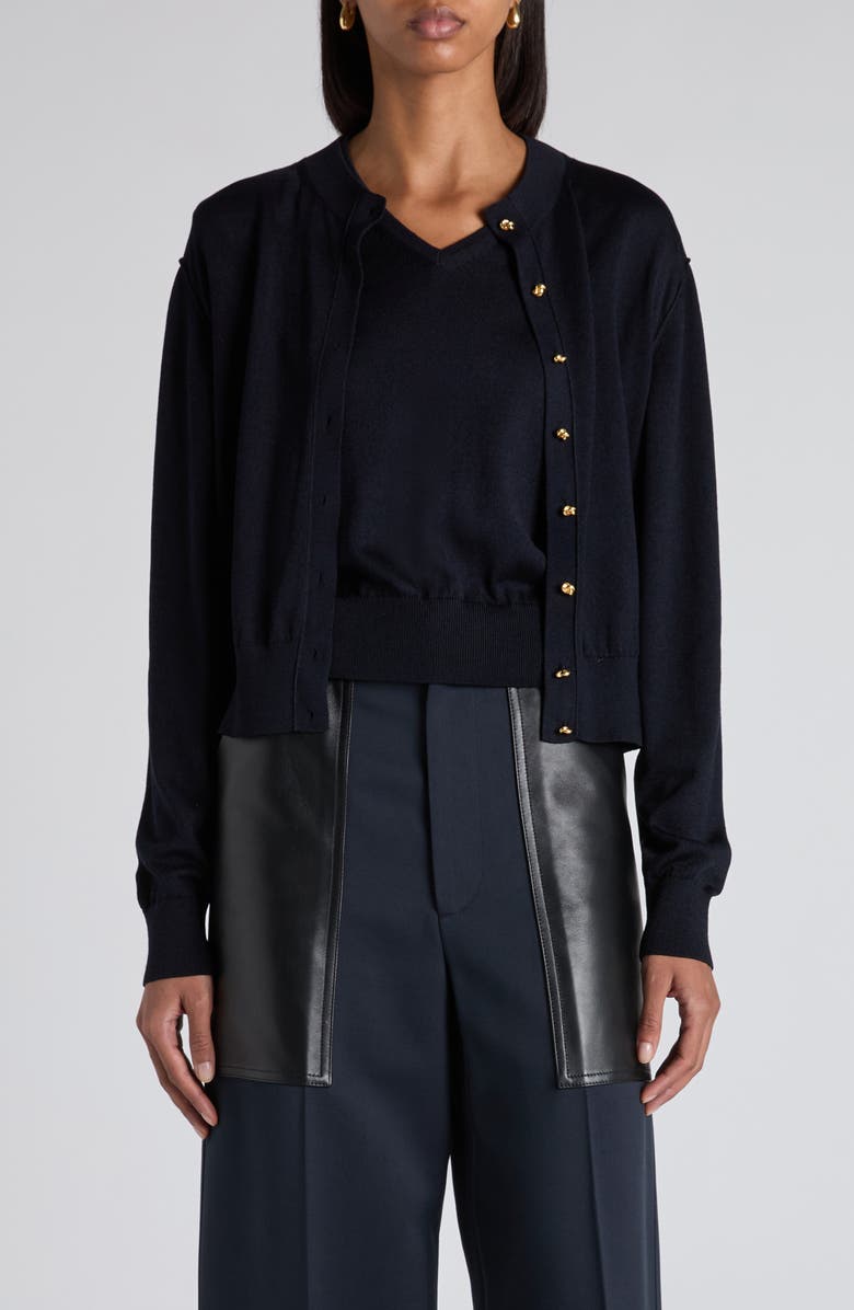 Bottega Veneta Knot Button Twin Set, Main, color, 4121 Navy