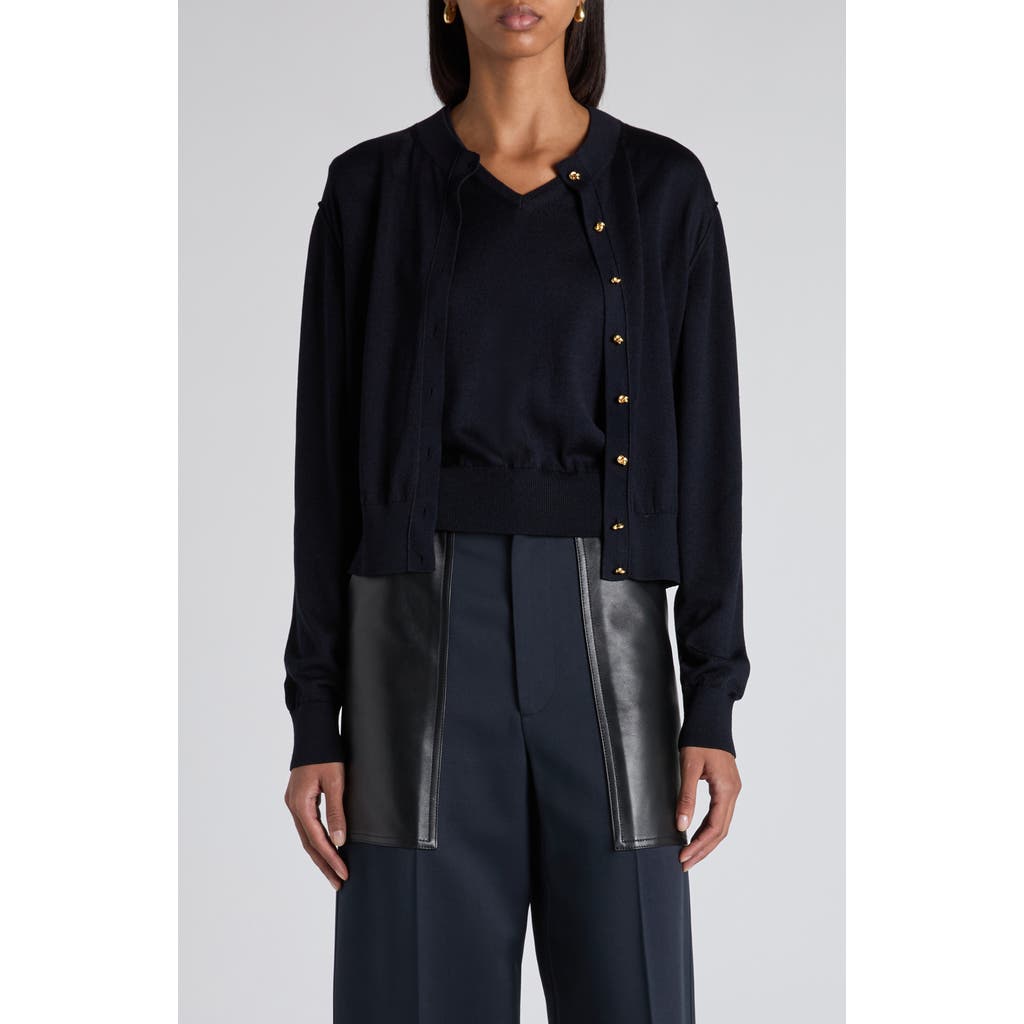 Bottega Veneta Knot Button Twin Set In Blue