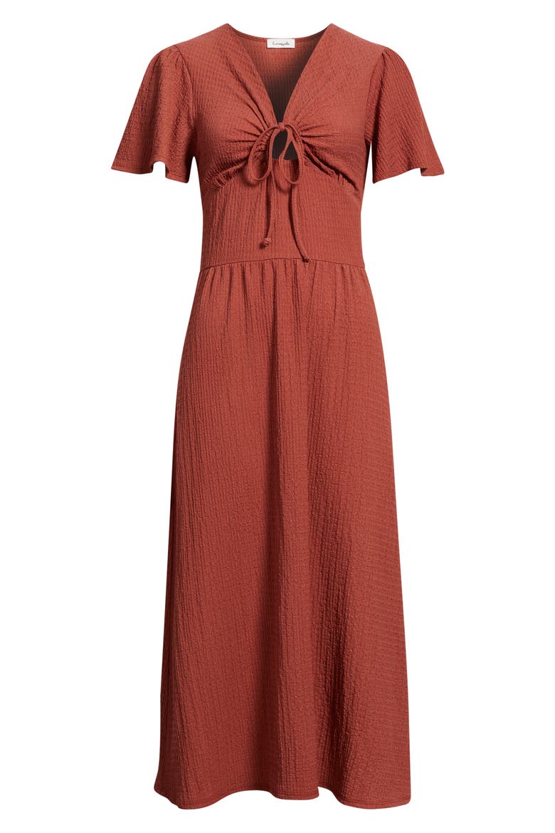 Keyhole Midi Dress, Alternate, color, MARSALA