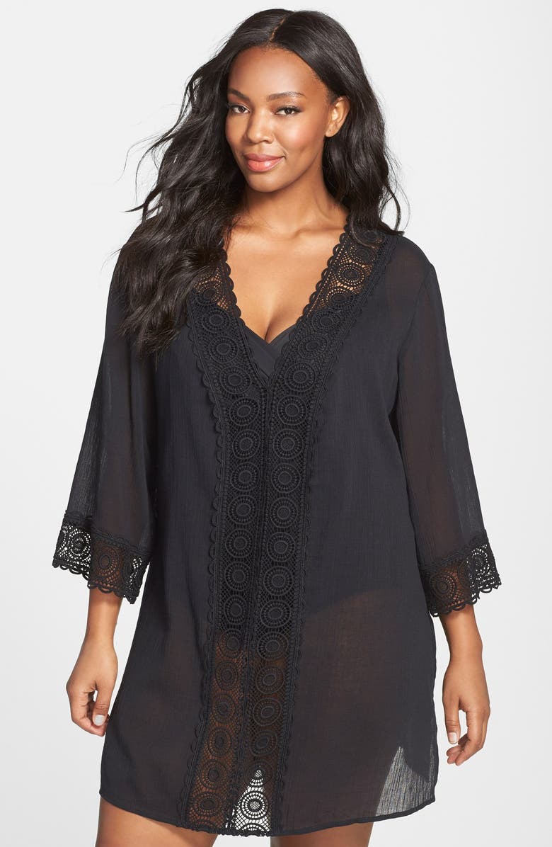 La Blanca 'Island Fare' V-Neck Tunic Cover-Up, Main, color, 