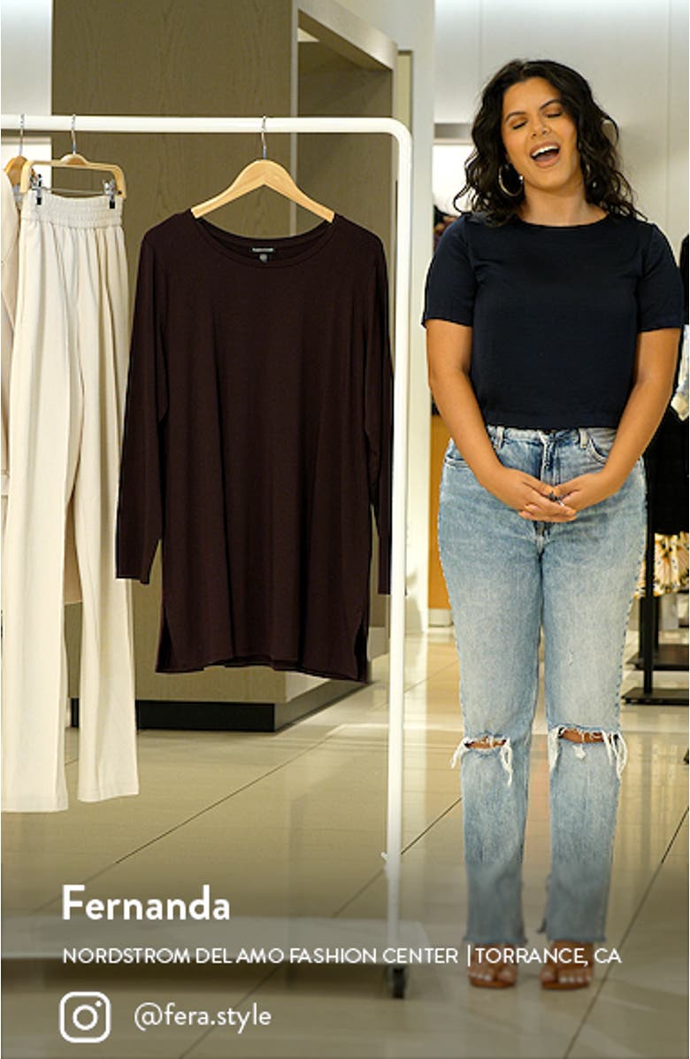 Crewneck Long Sleeve Tunic Top, sales video thumbnail