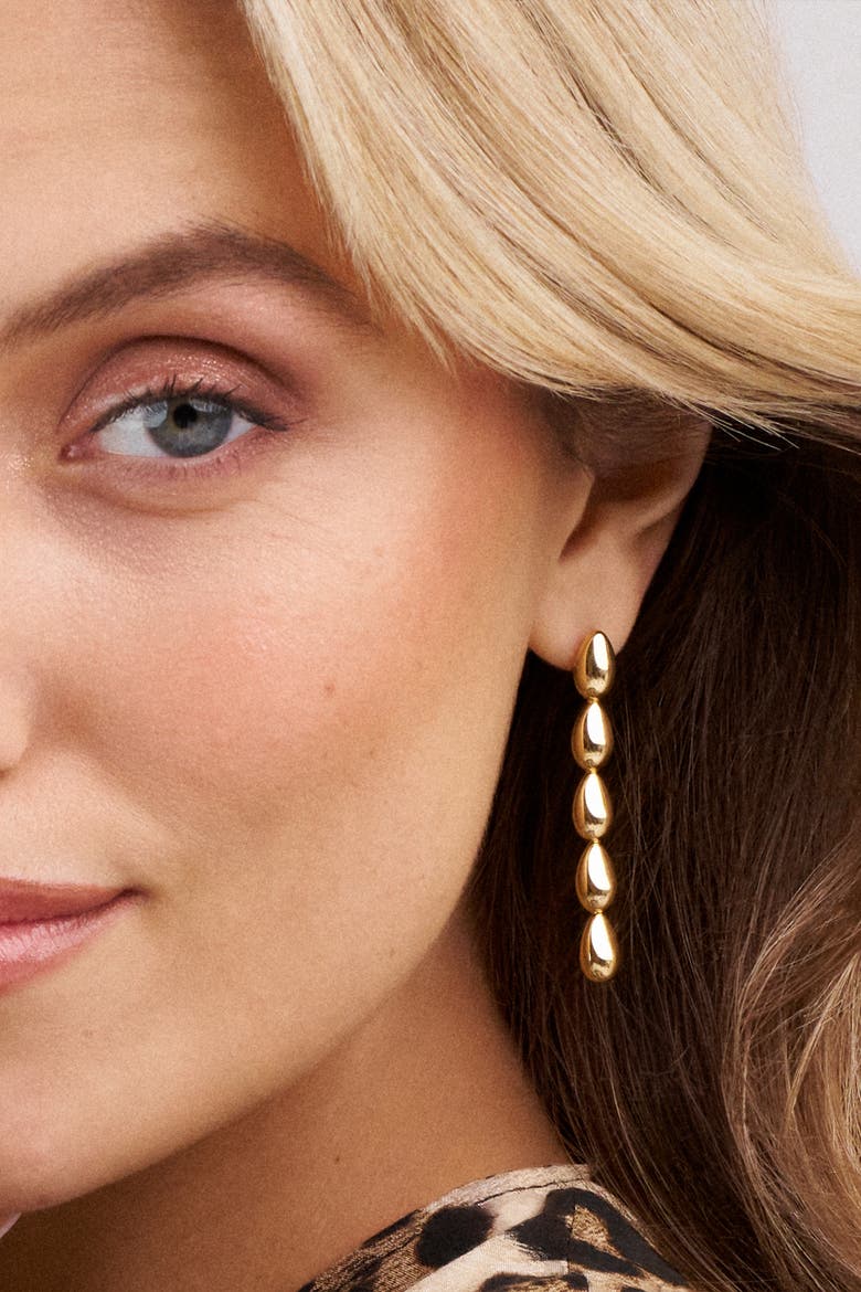 Earrings Goccia Pianura, Alternate, color, 18K Gold Plated