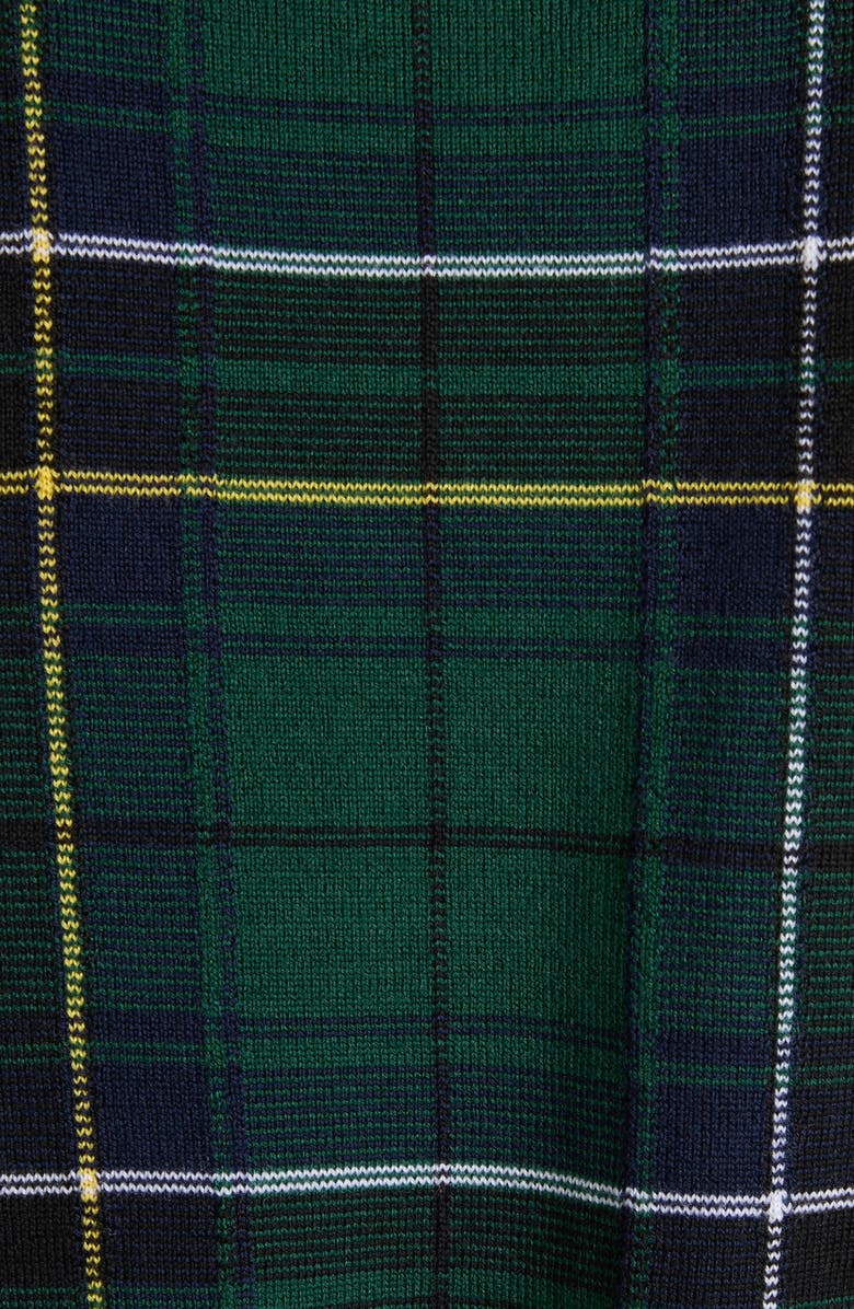McQueen Check Peplum Wool Sweater, Alternate, color, Green/ Blue/ Yellow