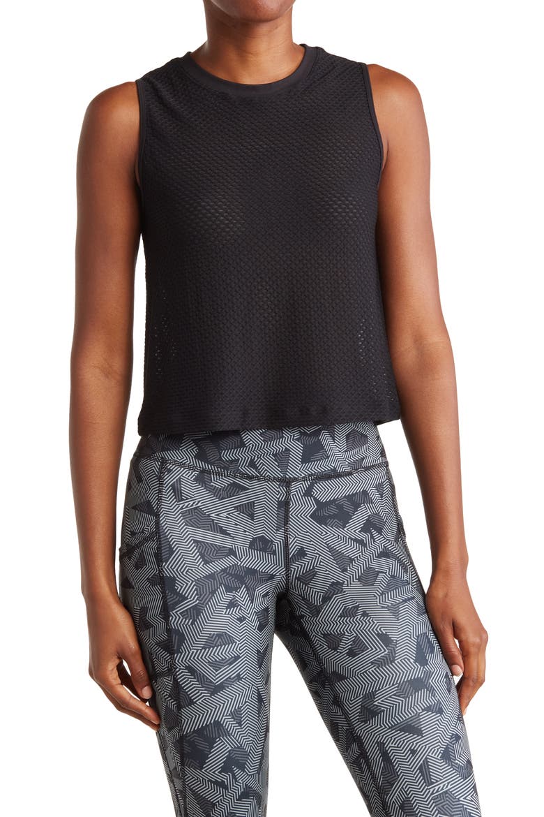 Honeycomb Mesh Tank Top, Main, color, BLACK HONEYCOMB