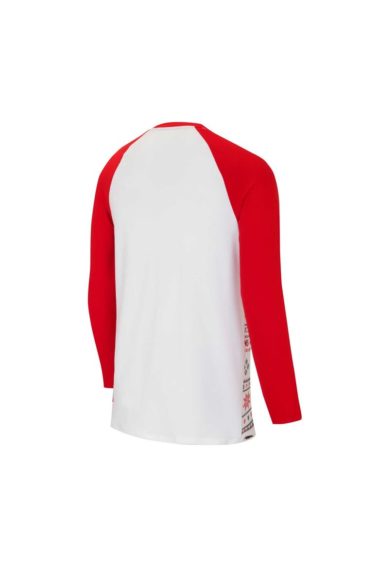 Men's Concepts Sport White/Red Atlanta Falcons Tinsel Raglan Long Sleeve T-Shirt & Pants Sleep Set, Alternate, color, White