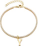 Adornia Initial Charm Tennis Bracelet