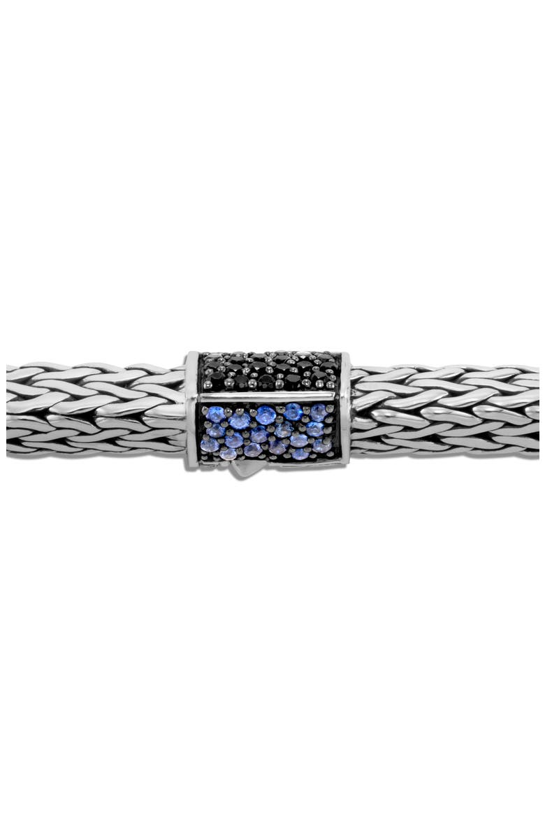 Tiga Chain Black Sapphire Clasp 6.4mm Bracelet, Alternate, color, BLACK