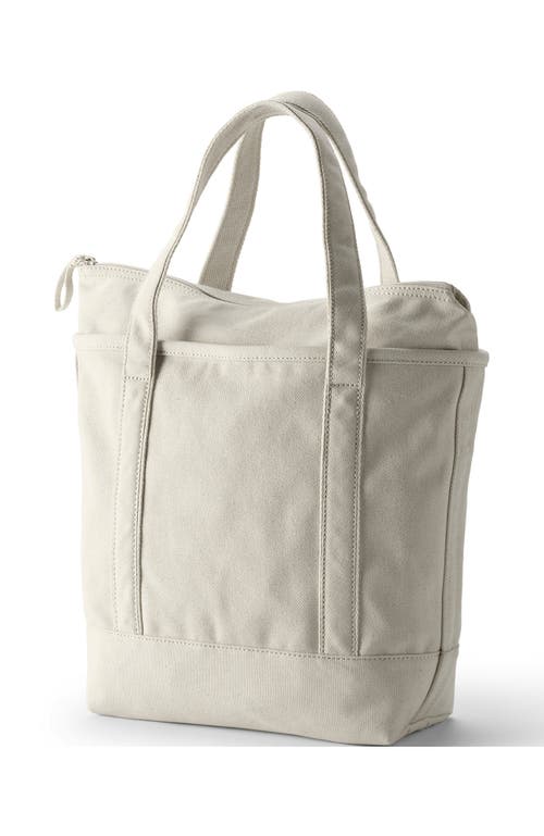 Lands' End Zip Top Canvas Tote Bag In Natural/natural