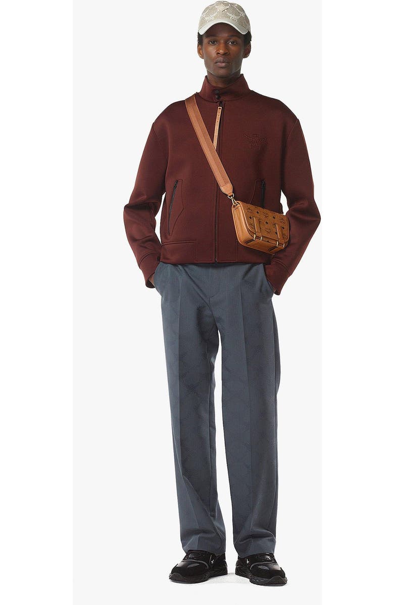 MCM Aren Messenger Bag in Visetos, Alternate, color, Cognac