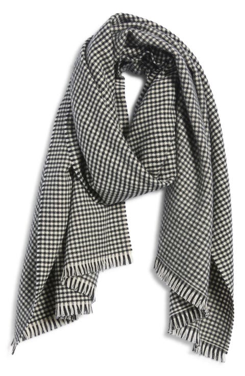 Virgin Wool Houndstooth Scarf