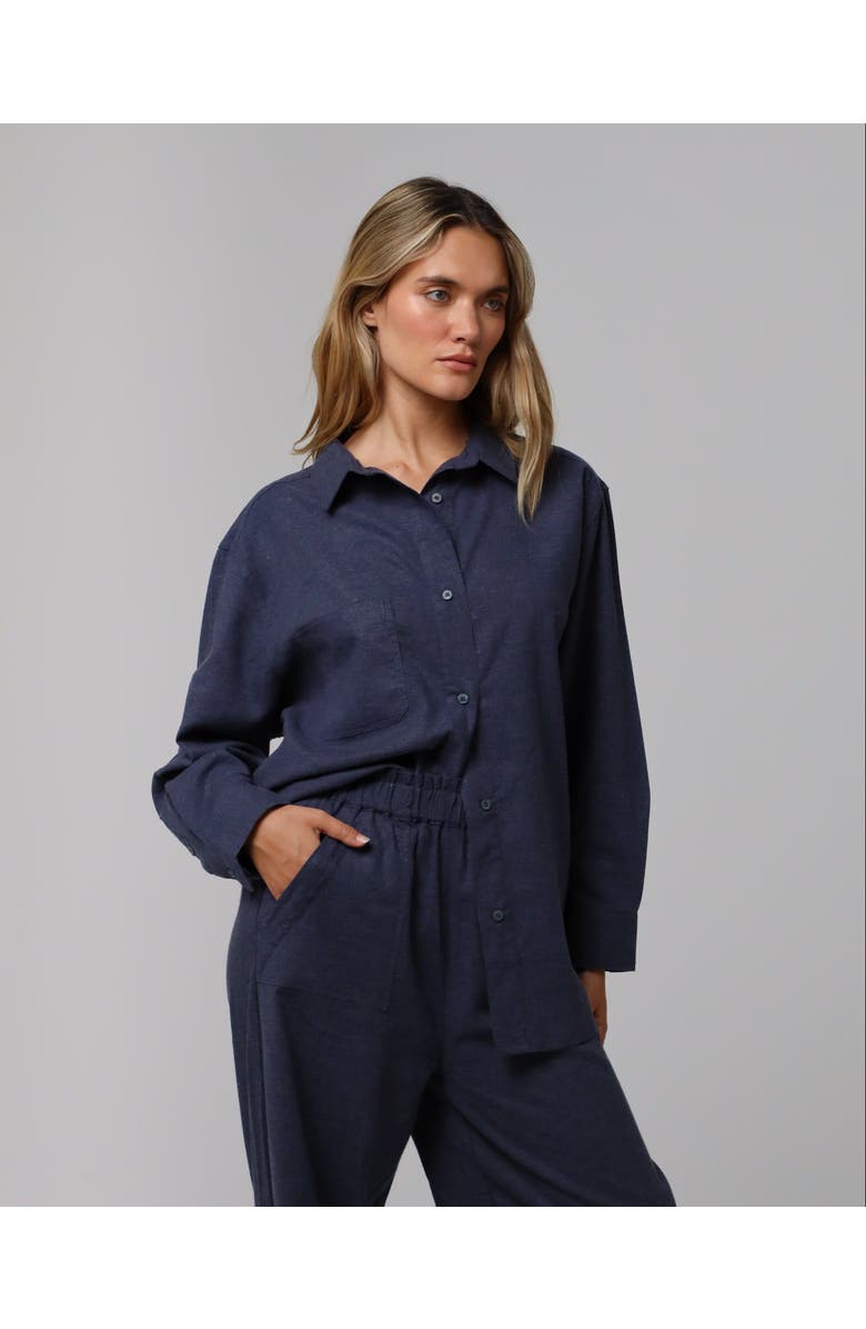 JUANA Lyricist Oversized Shirt, Main, color, Navy