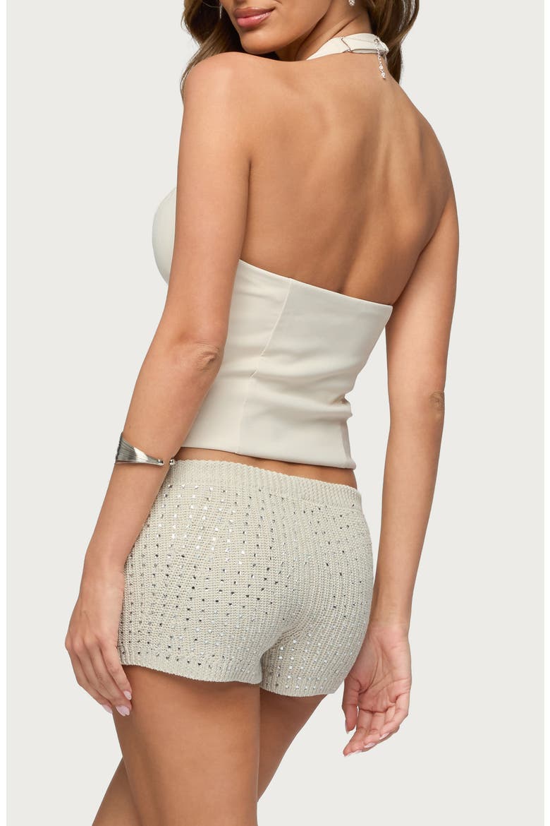 Loxley Plunge Neck Halter Top, Alternate, color, BEIGE
