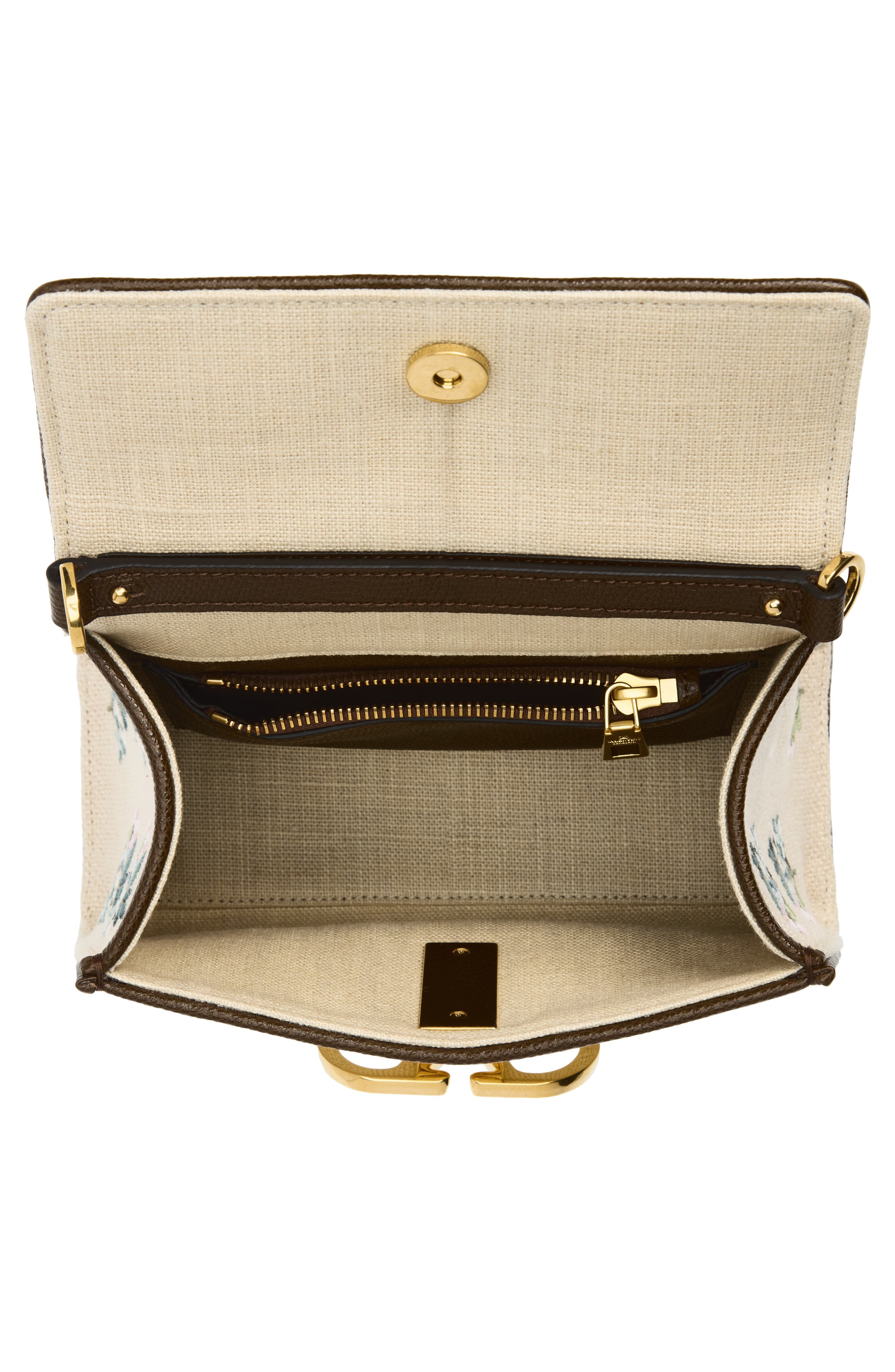 Small VSling Embroidered Linen Top Handle Bag, Alternate, color, BEIGE MULTI
