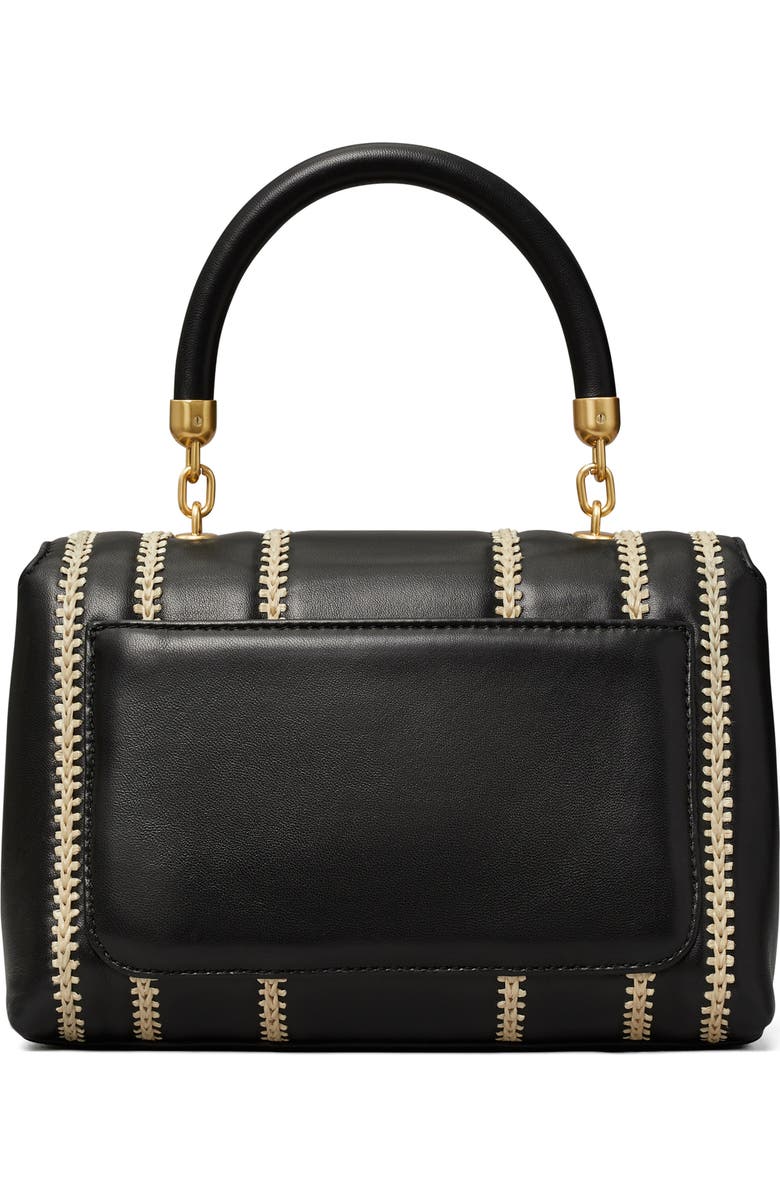 Tory Burch Kira Small Raffia Stitch Leather Satchel, Alternate, color,