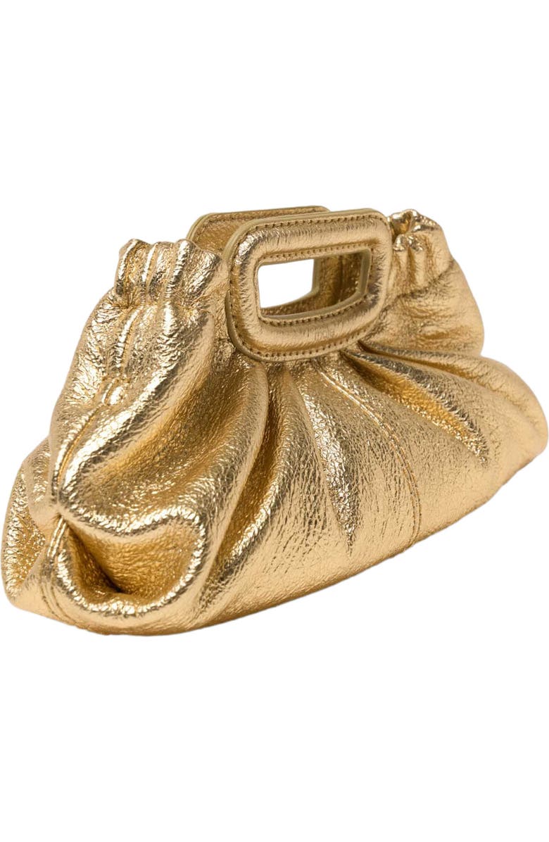 maje Metallic leather Milpli mini Clutch, Alternate, color, Gold