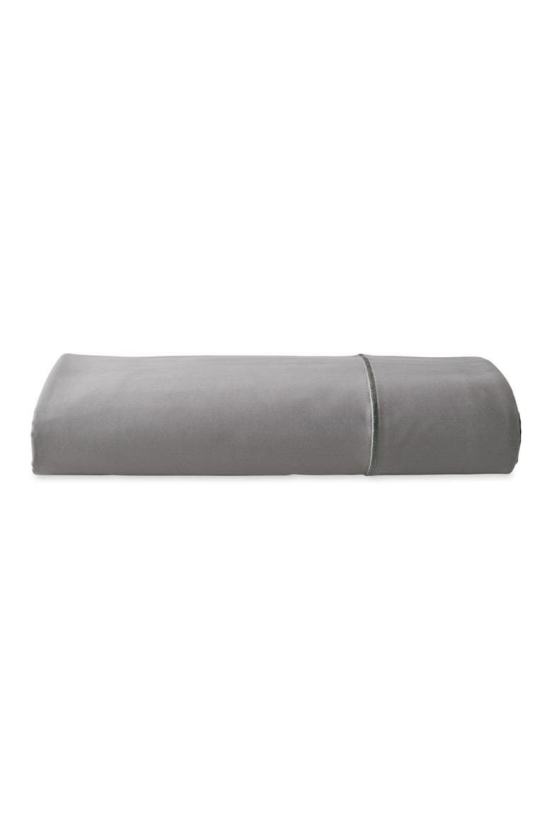 Indulgence Cotton & Silk Flat Sheet, Main, color, GREY