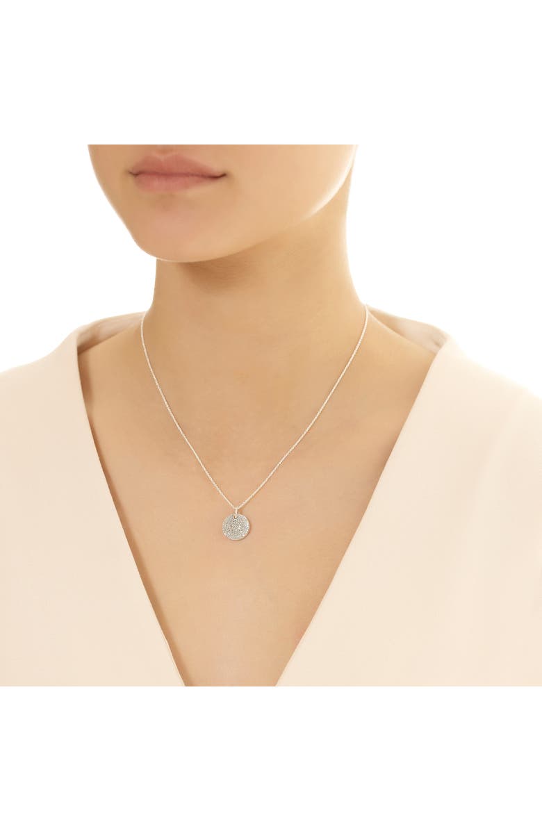 Monica Vinader Ava Diamond Disc Pendant Charm, Alternate, color, Silver