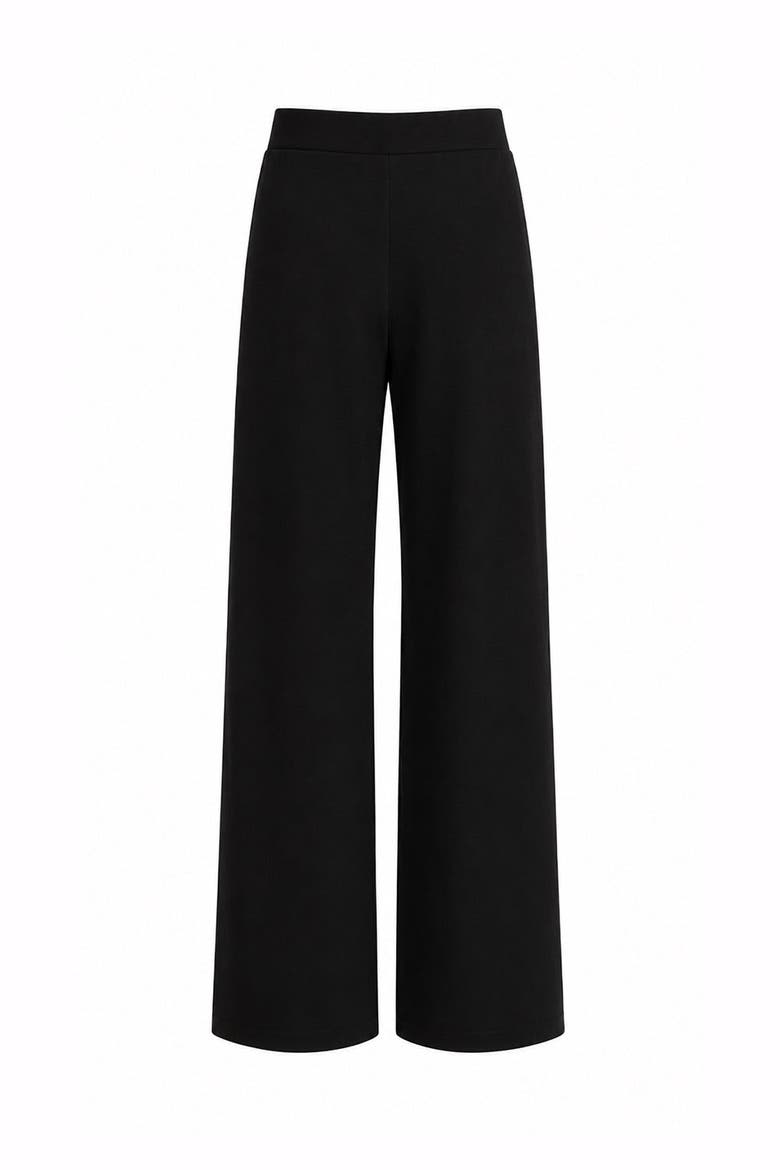 Shayna K Pants Wide Leg Knit Trousers, Alternate, color, Black