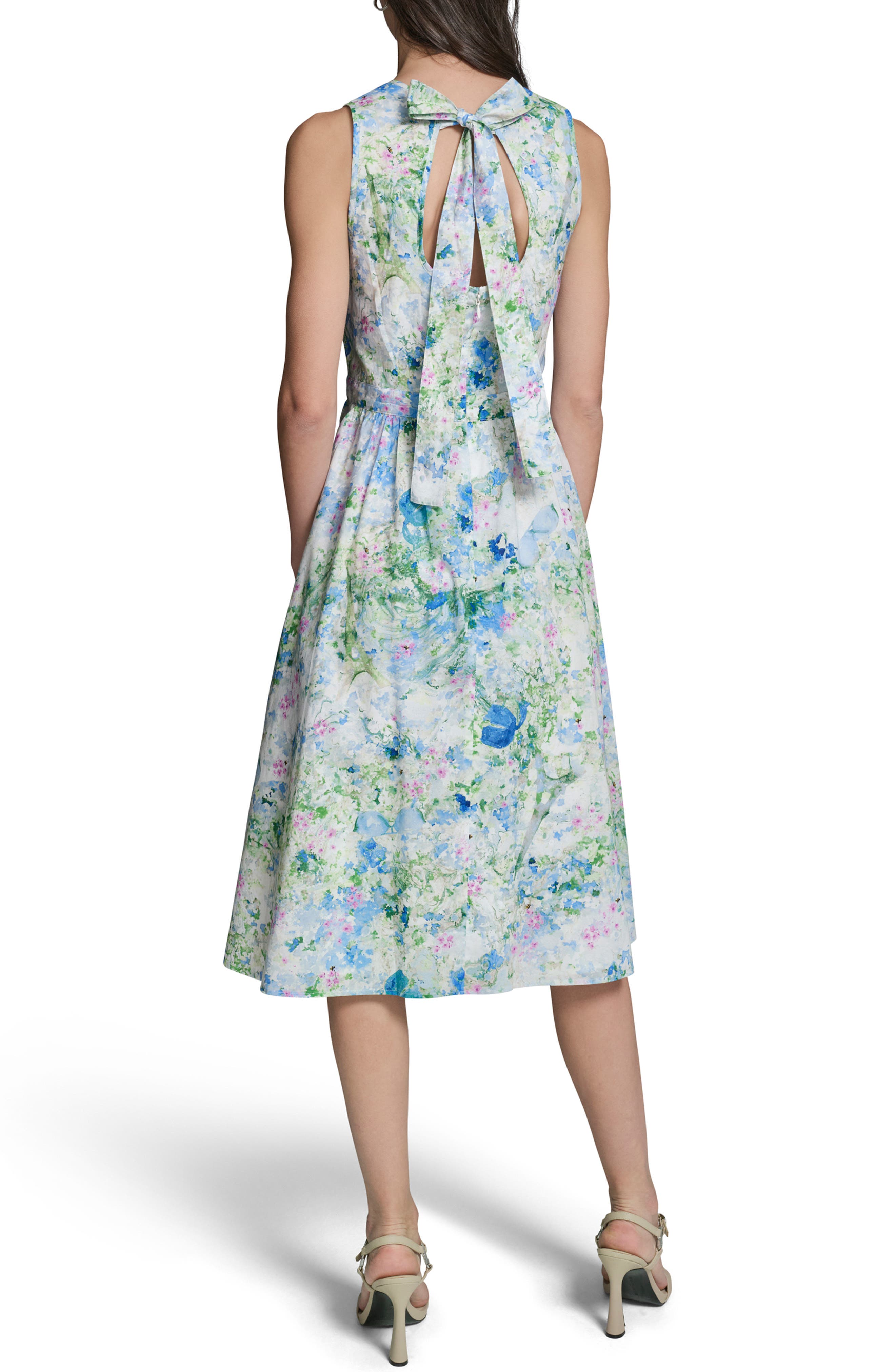 Print Tie Back Midi Dress - image 2