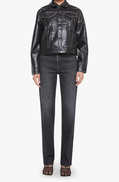Mother The Bruiser Faux Leather Biker Jacket Black In Black