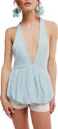 Free People Paige Peplum Halter Top